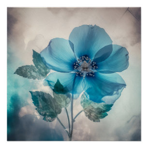 Etherische blauwe bloesem perfect poster