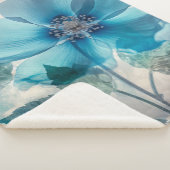 Etherische blauwe bloesem sherpa deken (3/4)