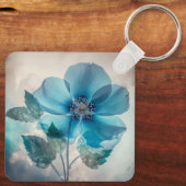 Etherische blauwe bloesem sleutelhanger (Achterkant)