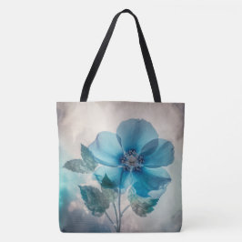 Etherische blauwe bloesem tote bag