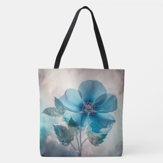 Etherische blauwe bloesem tote bag (Voorkant)