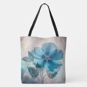 Etherische blauwe bloesem tote bag (Achterkant)