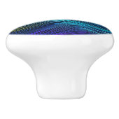 Etherische Blauwe Golven en Oceaanzonsondergang Keramische Knop (Zijkant)