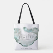 Etherische Blauwe Groene Agaat Sieraden Designer Tote Bag (Achterkant)