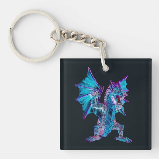 Etherische Blauwe Inferno Slang Arcane Nacht Visue Sleutelhanger (Voorkant)
