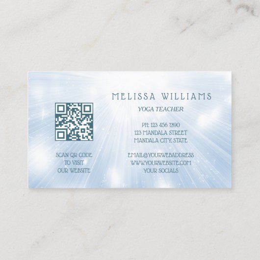 etherische blauwe mandala visitekaartje (Achterkant)