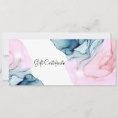 Etherische Blauwgroen & Roze Inky Glamour Cadeaubo Kaart (Voorkant)