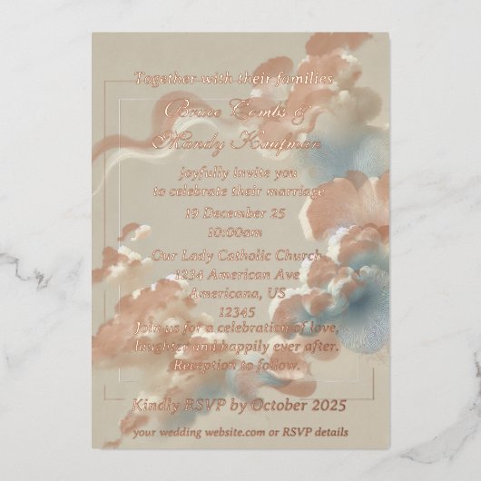 Etherische Bliss Folie Uitnodiging (Voorkant)