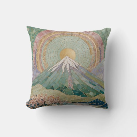 ETHERISCHE BLOEI: Pastel Mozaïek Vulkaan in het vo Kussen (Voorkant)