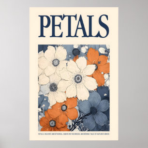 Etherische Bloemblaadjes Bloemstuk Kunstprint Vint Poster
