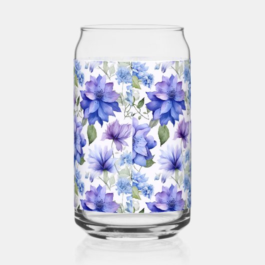 Etherische Bloemen Blauwe Paarse Bloemen Blikvorm Glas (Rechts)