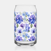 Etherische Bloemen Blauwe Paarse Bloemen Blikvorm Glas (Links)