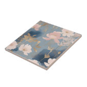 ETHERISCHE BLOEMEN GEDEMPT ROZE EN BLAUW TEGELTJE (Zijkant)