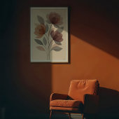 Etherische bloemen: gedempte Waterverf bloemenprin Poster