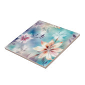 Etherische Bloemen Waterverf Tegeltje (Zijkant)
