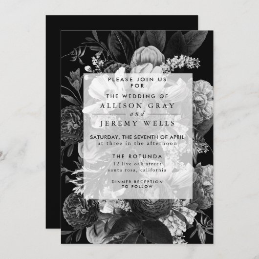 Etherische bloemenbruiloft uitnodiging (Voorkant / Achterkant)