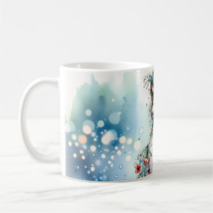 Etherische Bloemenfee in Watercolor Droomlandschap Koffiemok