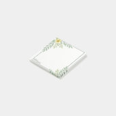 Etherische bloemrand gepersonaliseerde plakbriefje post-it® notes (Schuin)