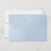 Etherische Blue Classic Script Waterverf Bruiloft RSVP Kaartje (Achterkant)