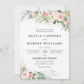 Etherische Blush bruiloft ceremonie uitnodiging (Voorkant)