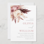 Etherische Blush en Bourgondische Bohemian bruilof Kaart (Voorkant)