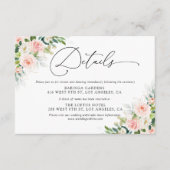 Etherische Blush Huwelijksdetails Behuizing Kaart (Voorkant)