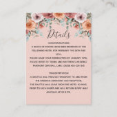 Etherische Blush Perzik Bloemen Bruiloft invoegen, Informatiekaartje (Voorkant)