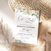 Etherische Blush Pink Roses Baby shower Invitation Kaart