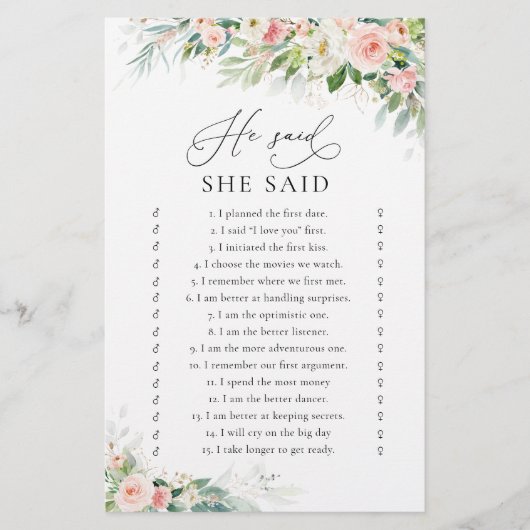 Etherische Blush Pink Roses Vrijgezellenfeest spel (Voorkant)