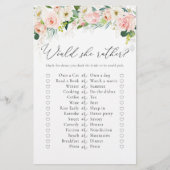 Etherische Blush Pink Roses Vrijgezellenfeest spel (Voorkant)