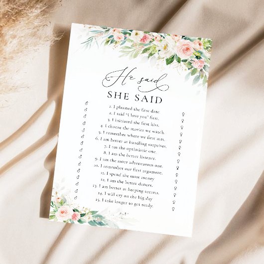 Etherische Blush Pink Roses Vrijgezellenfeest spel