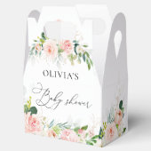 Etherische Blush Roze Rozen Baby shower Favor Box Bedankdoosjes (Geopend)