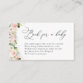 Etherische Blush Roze Rozen Boeken voor Baby Informatiekaartje (Voorkant)