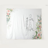 Etherische Blush Roze Rozen Bruiloft Backdrops Wandkleed (Voorkant (horizontaal))