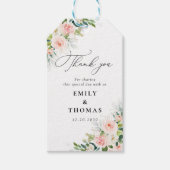 Etherische Blush Roze Rozen Bruiloft Gift Label Cadeaulabel (Voorkant)