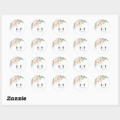 Etherische Blush Roze Rozen Bruiloft Ronde Sticker (Vel)