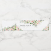 Etherische Blush Roze Rozen Bruiloft Waterfles Etiket (Enkel label)