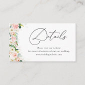 Etherische Blush Roze Rozen Details Behuizing Kaar Informatiekaartje (Voorkant)