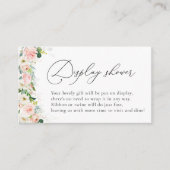 Etherische Blush Roze Rozen Display Douche Informatiekaartje (Voorkant)