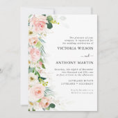 Etherische Blush Roze Rozen Trouwceremonie Kaart (Voorkant)