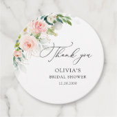 Etherische Blush Roze Rozen Vrijgezellenfeest Gift Bedankjes Labels (Voorkant)