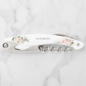 Etherische Blush Roze Rozen Vrijgezellenfeest Kurkentrekker (Voorkant)