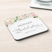 Etherische Blush Roze Rozen Vrijgezellenfeest Onde Bier Onderzetter (Linkerzijde)