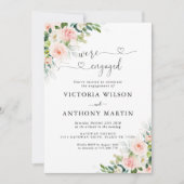 Etherische Blush Roze Verlovingsfeestuitnodiging Kaart (Voorkant)