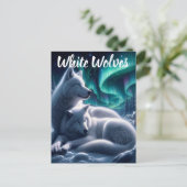Etherische Bond Witte Wolven Rust Briefkaart (Staand voorkant)