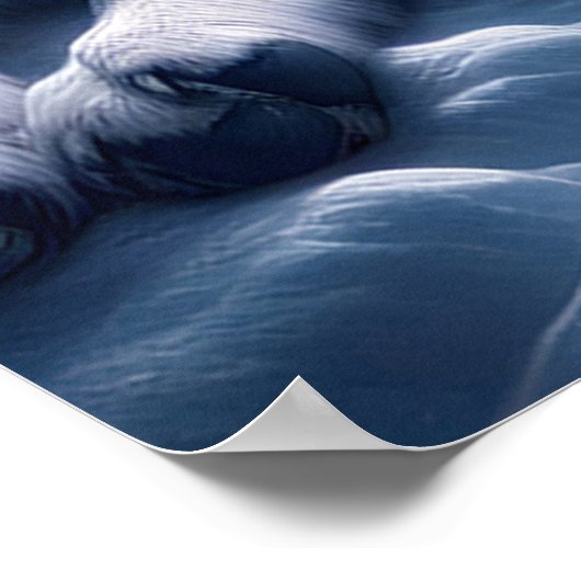 Etherische Bond Witte Wolven Rust Poster (Hoek)