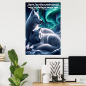 Etherische Bond Witte Wolven Rust Poster (Thuiskantoor)