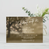 Etherische boom met lichten, vier het met ons mee  kaart (Staand voorkant)