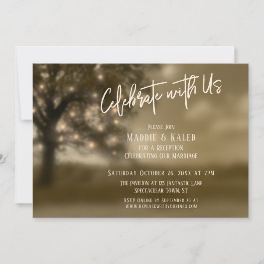 Etherische boom met lichten. Vier het samen met on Kaart (Voorkant)