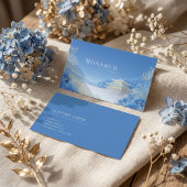 Etherische Chinoiserie Blauwe Bloem Pagode Landsch Visitekaartje